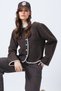 Women's Brown Crew Neck Embroidery Detailed Knitwear Cardigan Alc-X14706 - 5