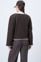 Women's Brown Crew Neck Embroidery Detailed Knitwear Cardigan Alc-X14706 - 7