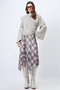 Women's Stone Grey Crew Neck Self Wrap Detail Wide Cut Design Blouse Alc-X14420 - 3