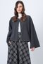 Women's Anthracite Crew Neck Wide Cut Knitwear Jacket Alc-X14712 - 3