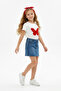Ecru Girls' Butterfly Patterned Knitted T-Shirt Tkdss25Ts00035 - 2