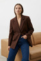 Wardrobe Essentials Brown Slim Cashmere Special Collection Comfortable Fit Blazer Jacket |   Twoaw26Bc00005 - 2