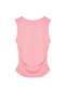 Pembe Düz Kare Yaka Askılı Büzgülü Fitted/Vücuda Oturan Esnek Örme Bluz TWOSS24BZ00400 - 6