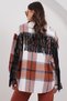 Women's Brown Leather Back Tassel Pocket Lumberjack Shirt Jacket Alc-X14995 - 7