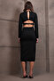 Women's Black Backless Slit Maxi Length Dress Alc-X15008 - 9