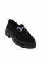 Black Suet Women's Loafer Shoes 17575 - 4