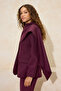 Burgundy Shawl Collar Regular/Normal Fit Woven Lined Padded Shoulders Blazer Jacket TWOSS26BC00010 - 2