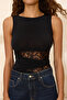 Siyah Dantel Detaylı Transparan Örme Body TPRSS26BD00010 - 3