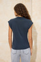 More Sustainable Anthracite Fitted Mock Neck Sleeveless Belted Modal Knitted Blouse Twoss26Bz00179 - 5