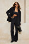 Siyah Kemer Cut Out Detaylı Wide Leg/Geniş Paça Kumaş Pantolon TWOSS26PL00008 - 9