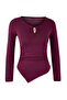 Plum Fitted/Fitted to the Body V-Neck Long-Sleeved Stretch Knitted Blouse Twoss26Bz00244 - 5