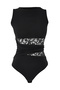 Siyah Dantel Detaylı Transparan Örme Body TPRSS26BD00010 - 5