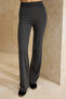 Anthracite Melange Regular Asymmetric Flared Cotton Rib Knit Bottom-Top Set Twoss26Au00027 - 3