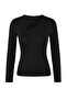 Siyah Fitted/Vücuda Oturan Uzun Kollu Pencere Detaylı Yumuşak Örme Bluz TWOSS26BZ00247 - 5