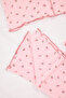 Pembe %100 Pamuklu Çiçekli Kurdele/Fiyonklu Fitilli/Pointel Örme Pijama Takımı THMSS26PT00010 - 7