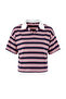 Navy Blue Striped Regular/Normal Fit Polo Neck Tok Cotton Knitted T-Shirt Twoss26Ts00032 - 5