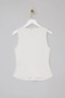 Wardrobe Essentials-Ekru Fitted/Vücuda Oturan Fermuarlı Kolsuz İnterlok Örme Bluz TWOSS26BZ00012 - 6