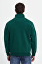 Men's Relax Fit Comfortable Cut Cotton Half Zipper Printed Khaki Sweatshirt - 6