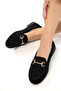 Black Suede Women's Loafer Shoes 21245 - 6