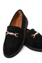 Black Suede Women's Loafer Shoes 21243 - 2