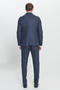 Men's Navy Blue Slim Fit Slim Fit Mono Collar Patterned Wool Suit - 8