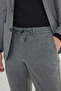 Men's Gray Wool Slim Fit Slim Fit Mono Collar Waist Tie Bag Pocket Suit - 6