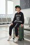 Black*001 Male Child Slogan Cotton Knitted Bottom-Top Suit Tkdaw25Au00036