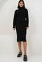Women's Black Turtleneck Knitwear Sweater and Skirt Set Alc-X14857 - 3