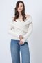 Women's Cream Madonna Collar Cross Detailed Knitted Blouse Alc-X14729 - 2