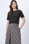 Women's Bitter Brown Crew Neck Pearls Knitwear Blouse Alc-X14637