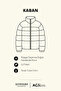 Men's Gray Padded Standard Fit Regular Cut Stand Collar Hooded Side Pocket Jacket Coat - 4