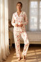 Ekru %100 Pamuklu Kalpli Örme Pijama Takımı THMAW25PT00141