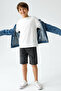 Antrasit Erkek Çocuk Pamuklu Cepli Lastikli Denim Şort & Bermuda TKDSS25SR00008 - 2