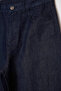 Dark Blue 100% Cotton Stoned Long Length High Waist Raw Wide Leg Jeans Twoss26Je00072 - 8