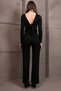 Women's Black Deep V-Neck Tie-Detail Jumpsuit ALC-X14943 - 8