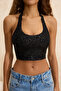 Siyah Kare Yaka Beden Oturan Payet Party Bluz TPRSS26BZ00013 - 3