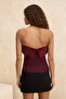 Black Fur Detailed Strapless Party Blouse Tprss26Bz00011 - 4