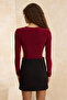 Bordo Aksesuar Detaylı Büzgülü Alttan Çıtçıtlı Party Body TPRSS26BD00006 - 4