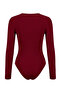 Bordo Aksesuar Detaylı Büzgülü Alttan Çıtçıtlı Party Body TPRSS26BD00006 - 6