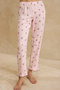 Pembe Çiçekli Fırfır ve Baby Overloklu Bürümcük Dokulu Örme Pijama Takımı THMSS26PT00017 - 3