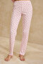 Pembe %100 Pamuklu Çiçekli Kurdele/Fiyonklu Fitilli/Pointel Örme Pijama Takımı THMSS26PT00010 - 4