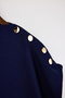 Lacivert Regular/Normal Kalıp Dik Yaka Aksesuar Detaylı Crop Soft Touch Örme Bluz TWOSS26BZ00021 - 6