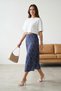 More Sustainable Blue Floral Print Viscose Fabric Midi Length Woven Skirt TWOSS23ET00295