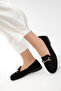 Black Suede Women's Loafer Shoes 21245 - 7