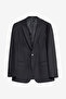 Men's Black Slim Fit Slim-Fit Mono Collar Cover Pocket Suit - 2