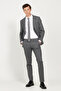 Men's Dark Gray Slim Fit Slim Fit Swallow Collar Striped Suit - 5