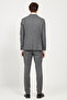 Men's Dark Gray Slim Fit Slim Fit Swallow Collar Striped Suit - 8