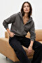 Antrasit Oversize Basic Kapuşonlu Fermuarlı Kalın İçi Polarlı Örme Hırka/Sweatshirt TWOAW24SW00188