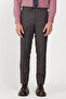 Men's Burgundy-Gray Wool Slim Fit Slim Fit Mono Collar Print Vest Suit - 4