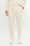 Men's Beige Slim Fit Slim Fit Swallow Collar Flap Pocket Striped Stretch Suit - 6